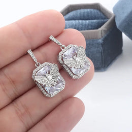 KissICON Elegant Crystal Butterfly Stud Earrings Claw Design Zircon
