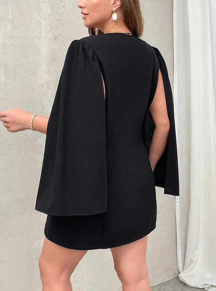 KissICON Elegant Curve Autumnwinter V-Neck Fitted Work Dress