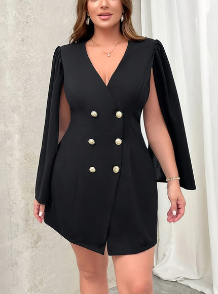 KissICON Elegant Curve Autumnwinter V-Neck Fitted Work Dress