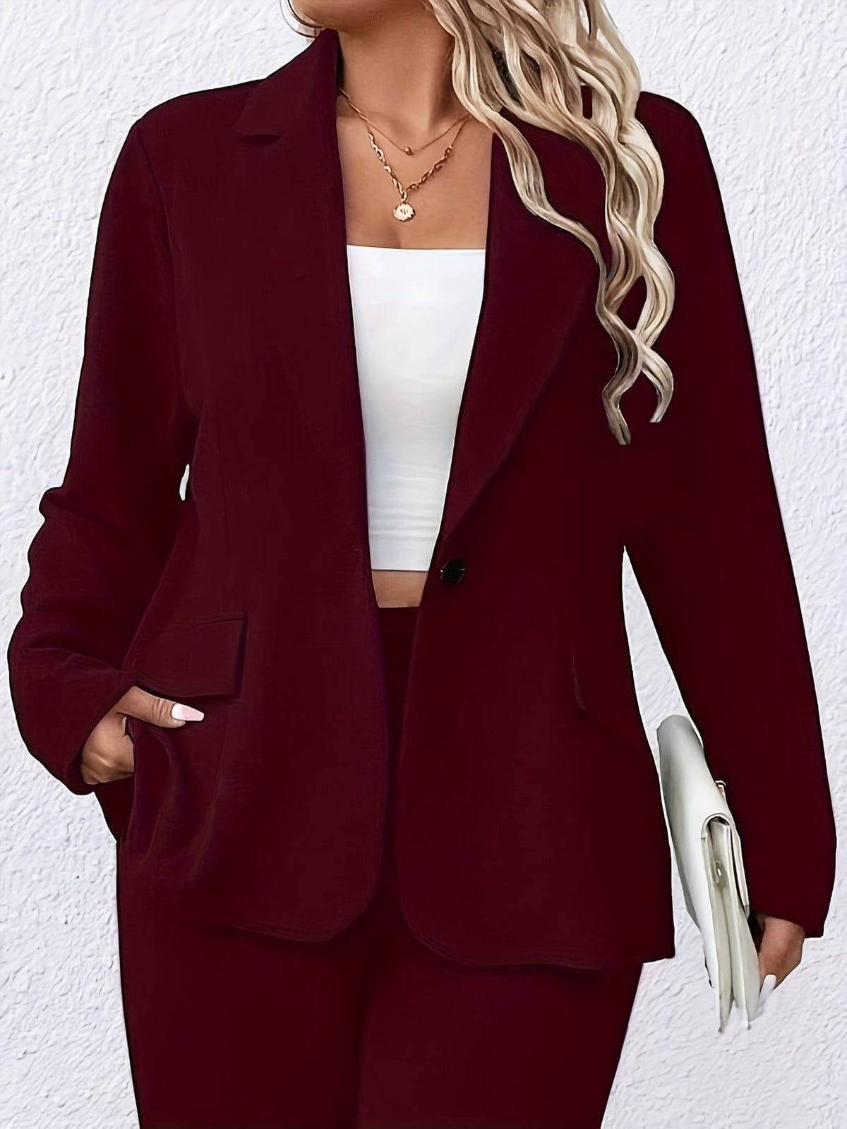 KissICON Elegant Curve Beige Blazer – Classic Workwear All
