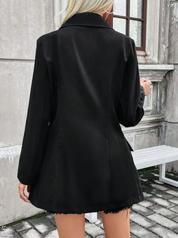 KissICON Elegant Curve Black Blazer – Structured Formal