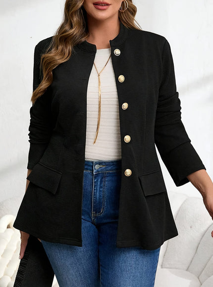 KissICON Elegant Curve Blazer – Chic Buttonup Or