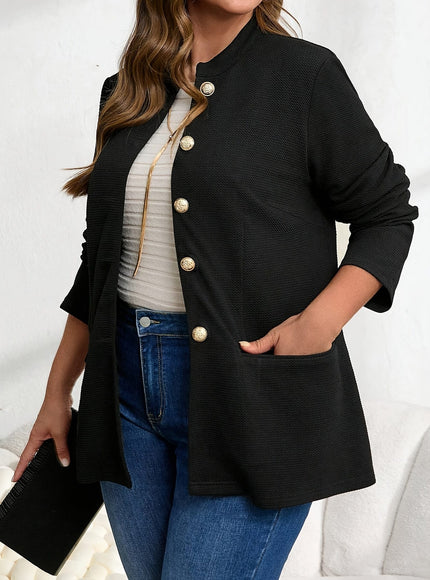 KissICON Elegant Curve Blazer – Chic Buttonup Or