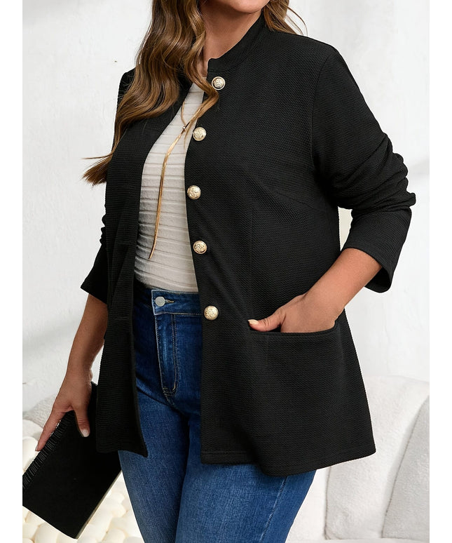 KissICON Elegant Curve Blazer – Chic Buttonup Or