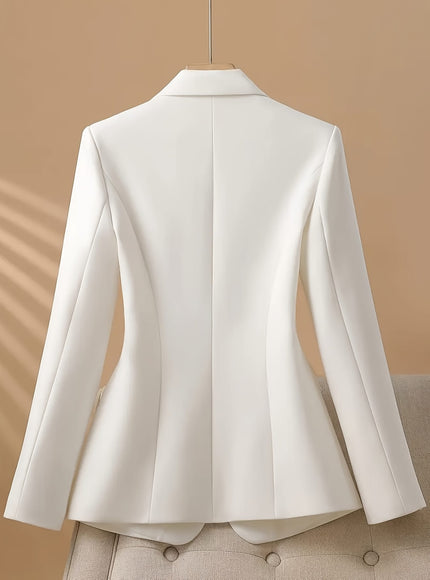 KissICON Elegant Curve Blazer – Chic Solid Notch