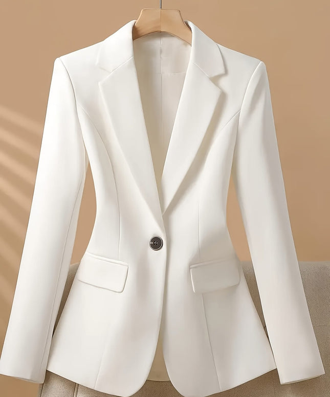 KissICON Elegant Curve Blazer – Chic Solid Notch