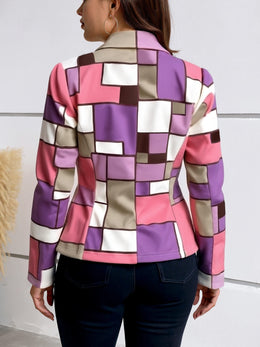 KissICON Elegant Curve Blazer – Geometric Lapel Allseason