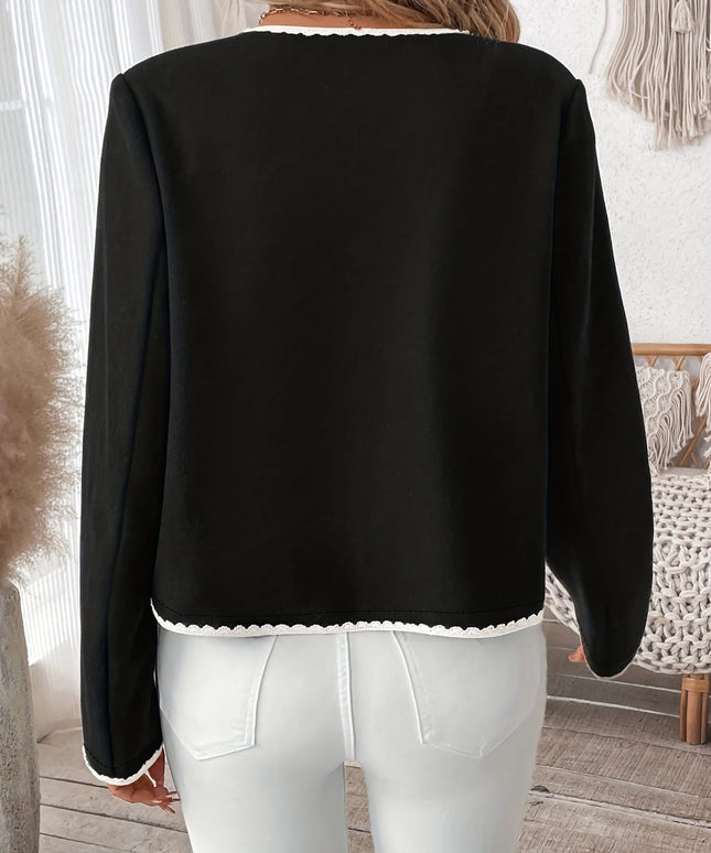 KissICON Elegant Curve Blazer – Lace Trimmed Short