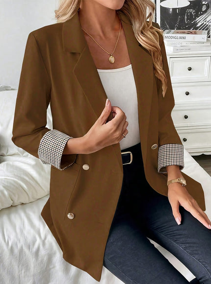 KissICON Elegant Curve Brown Blazer – Suit Wrinkleresistant
