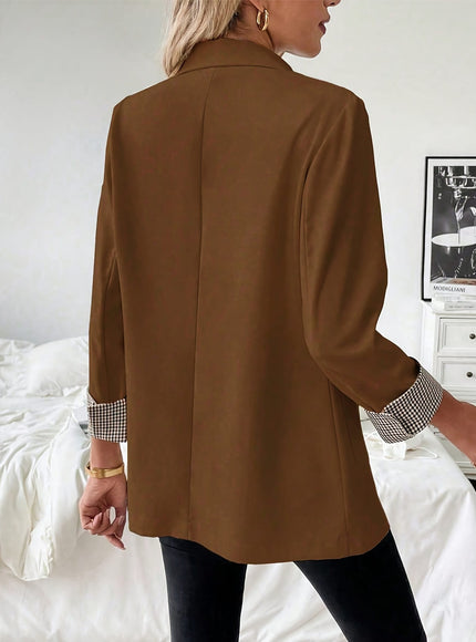 KissICON Elegant Curve Brown Blazer – Suit Wrinkleresistant