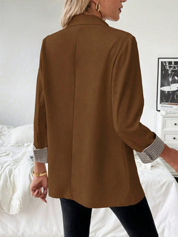 KissICON Elegant Curve Brown Blazer – Suit Wrinkleresistant