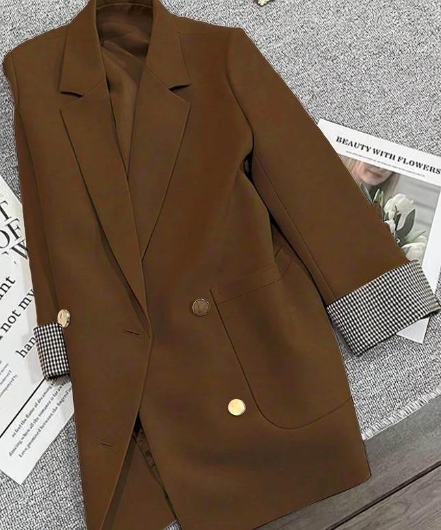 KissICON Elegant Curve Brown Blazer – Suit Wrinkleresistant