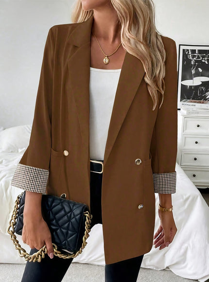 KissICON Elegant Curve Brown Blazer – Suit Wrinkleresistant