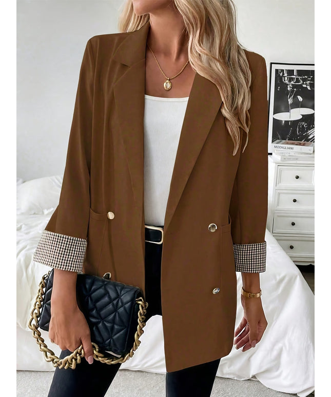 KissICON Elegant Curve Brown Blazer – Suit Wrinkleresistant