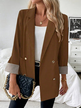 KissICON Elegant Curve Brown Blazer – Suit Wrinkleresistant