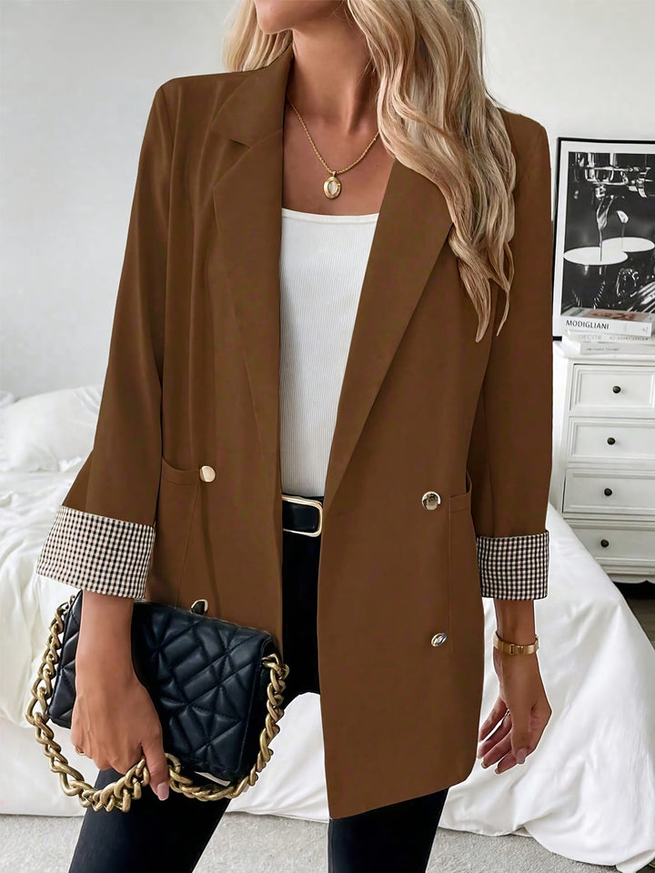 Elegant Curve Brown Blazer – Suit Wrinkleresistant