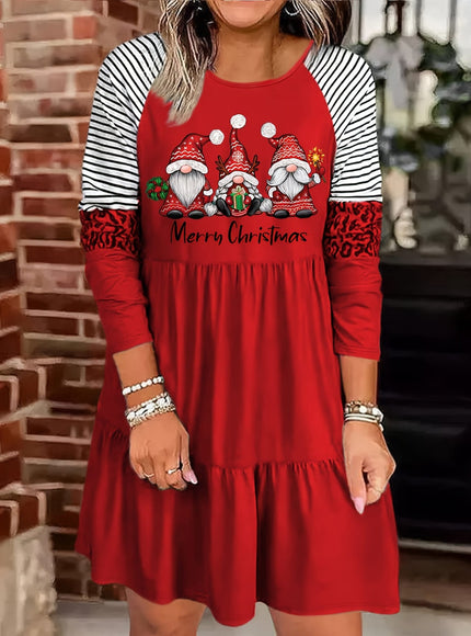 KissICON Elegant Curve Christmas Babydoll Dress – Ruffled Hem