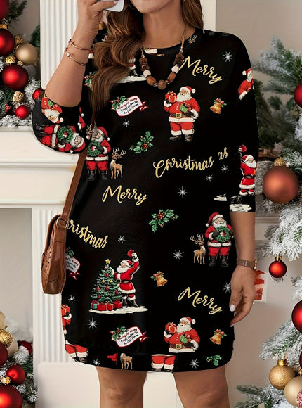 KissICON Elegant Curve Christmas Tshirt Festive Santa Gold Blouse
