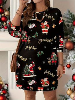 KissICON Elegant Curve Christmas Tshirt Festive Santa Gold Blouse