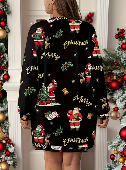 KissICON Elegant Curve Christmas Tshirt Festive Santa Gold Blouse