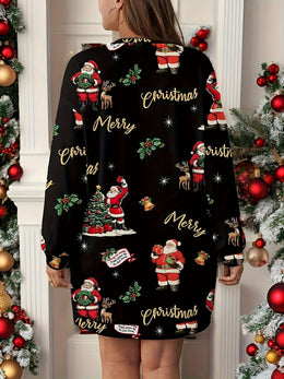 KissICON Elegant Curve Christmas Tshirt Festive Santa Gold Blouse