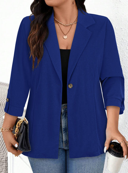 KissICON Elegant Curve Collar Blazer – Tailored Washable Allseason