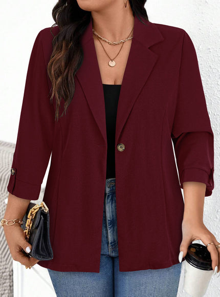 KissICON Elegant Curve Collar Blazer – Tailored Washable Allseason