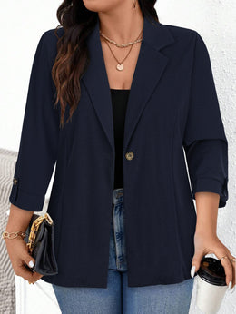 KissICON Elegant Curve Collar Blazer – Tailored Washable Allseason