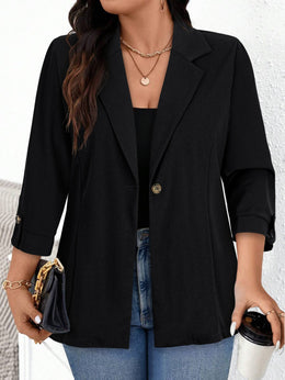 KissICON Elegant Curve Collar Blazer – Tailored Washable Allseason