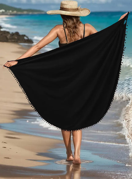 KissICON Elegant Curve Cross Neck Backless Beach Maxi Dress