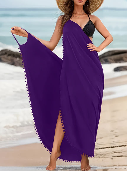 KissICON Elegant Curve Cross Neck Backless Beach Maxi Dress