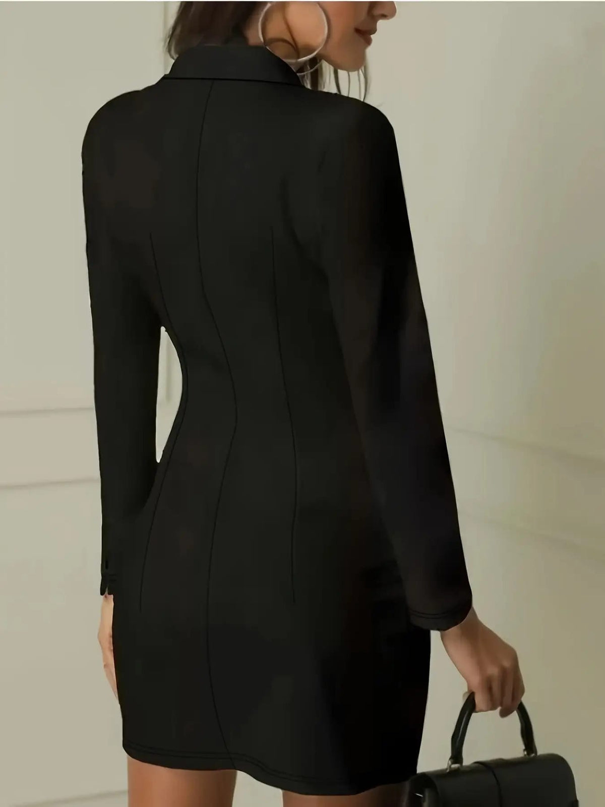 KissICON Elegant Curve Double Breasted Suit Dress