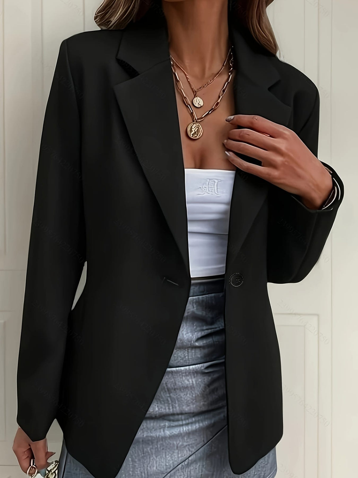 KissICON Elegant Curve Doublebreasted Blazer – Chic