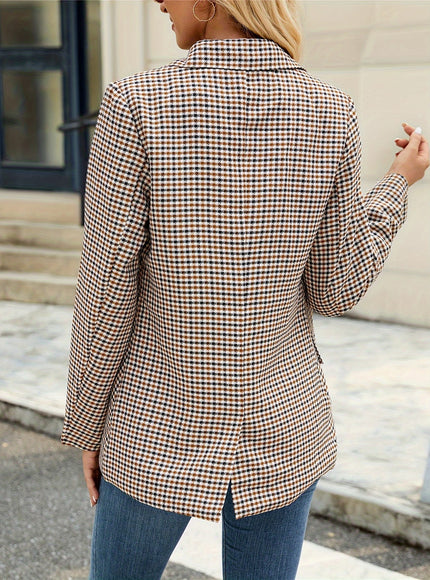 KissICON Elegant Curve Houndstooth Blazer – Allseason