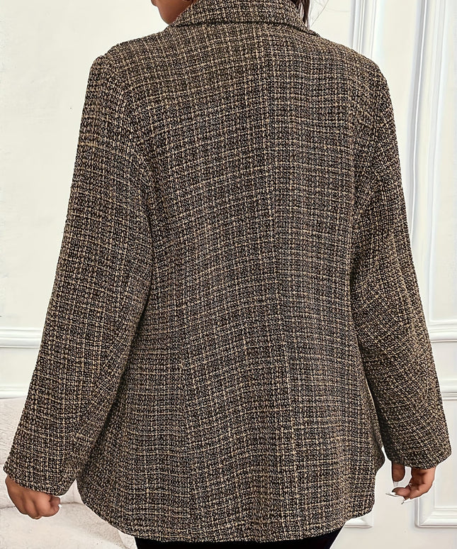 KissICON Elegant Curve Houndstooth Blazer – To Party