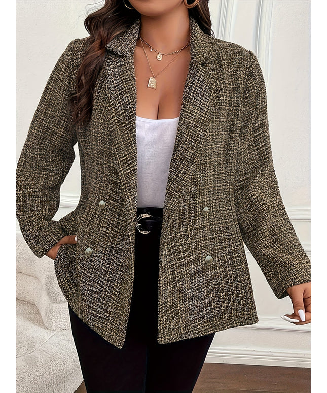 KissICON Elegant Curve Houndstooth Blazer – To Party