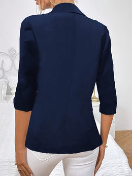 KissICON Elegant Curve Lace Trim Relaxed Blazer