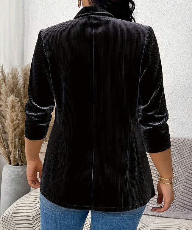 KissICON Elegant Curve Long Sleeve Blazer – Slim Fit