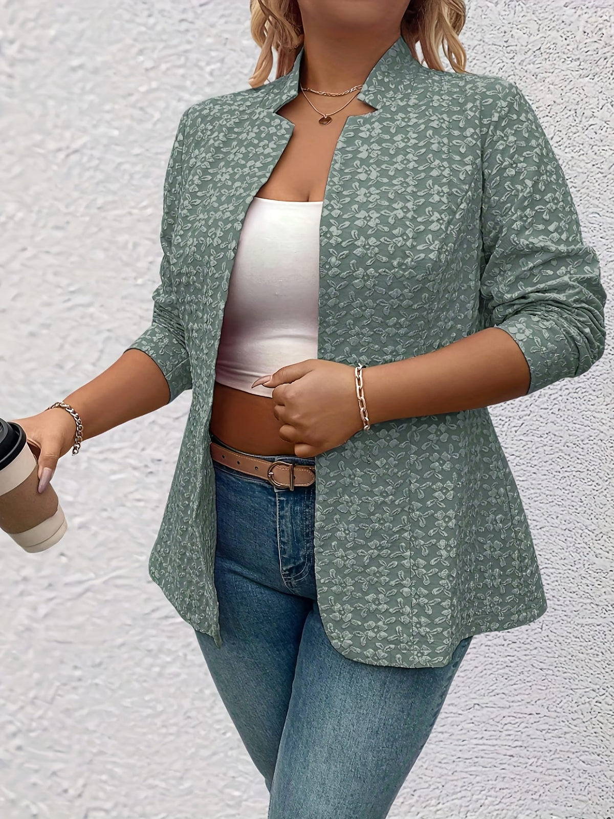 KissICON Elegant Curve Long Sleeve Button Jacket – All Occasions