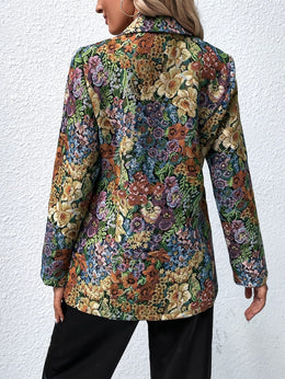 KissICON Elegant Curve Multicolor Floral Blazer – Machine