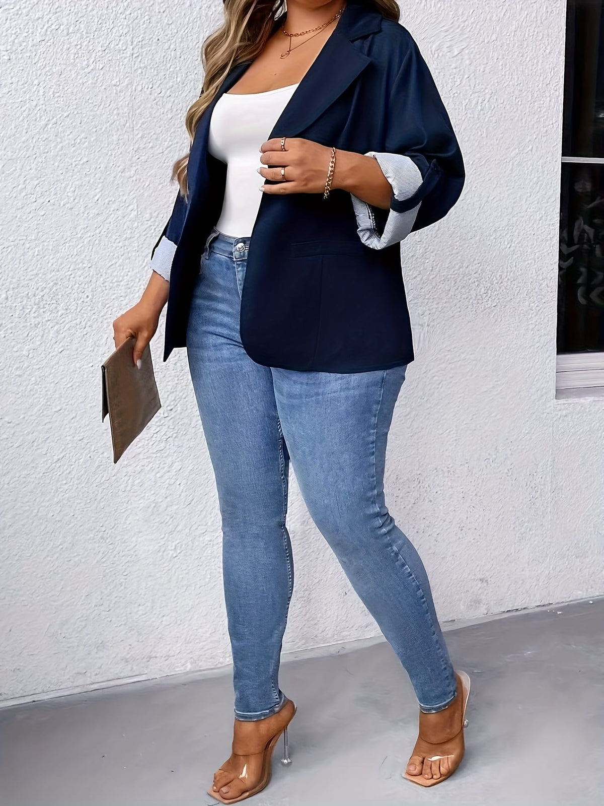 KissICON Elegant Curve Short Blazer – Washable Officeready