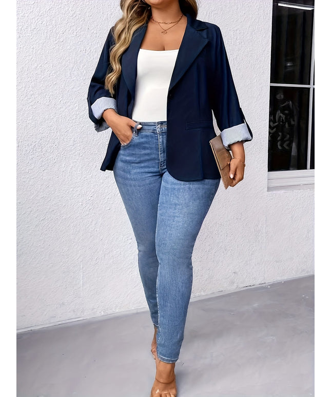 KissICON Elegant Curve Short Blazer – Washable Officeready