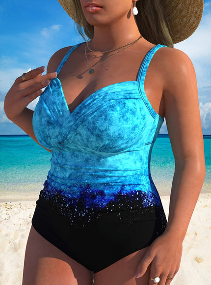 KissICON Elegant Curve Tiedye Onepiece Swimsuit