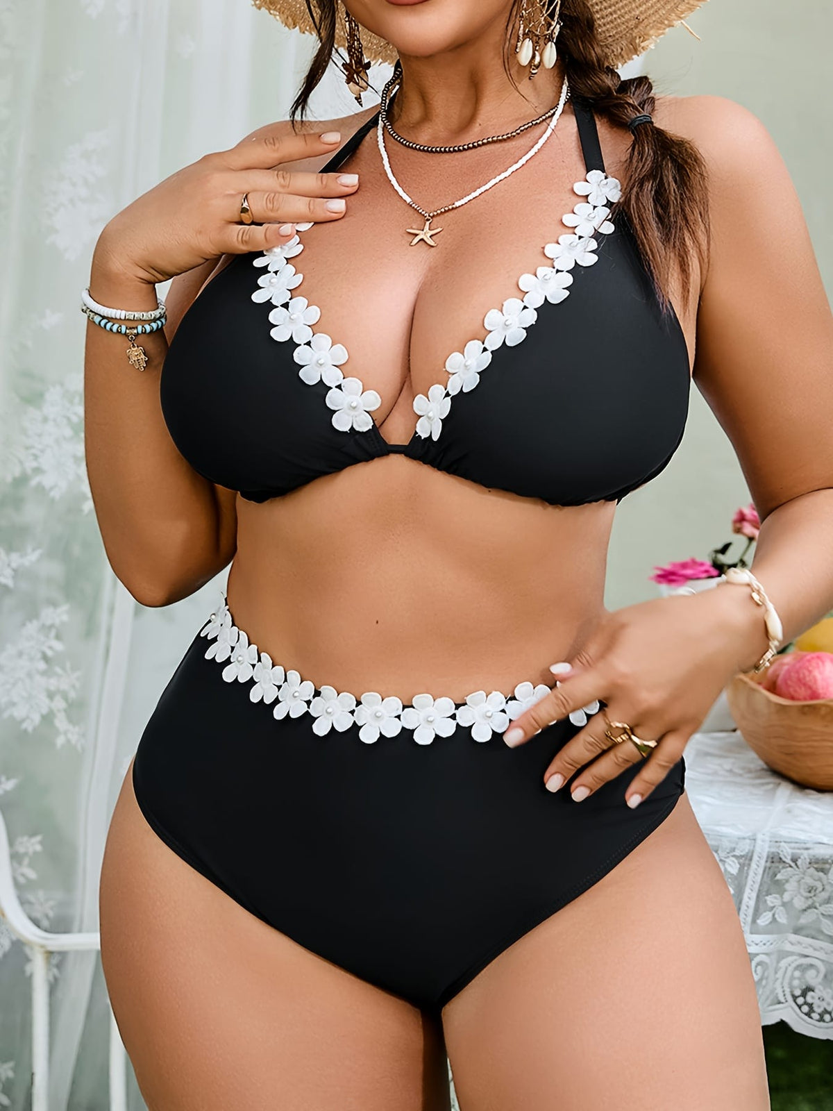 KissICON Elegant Curve V-Neck Bikini – Chic Beachwear