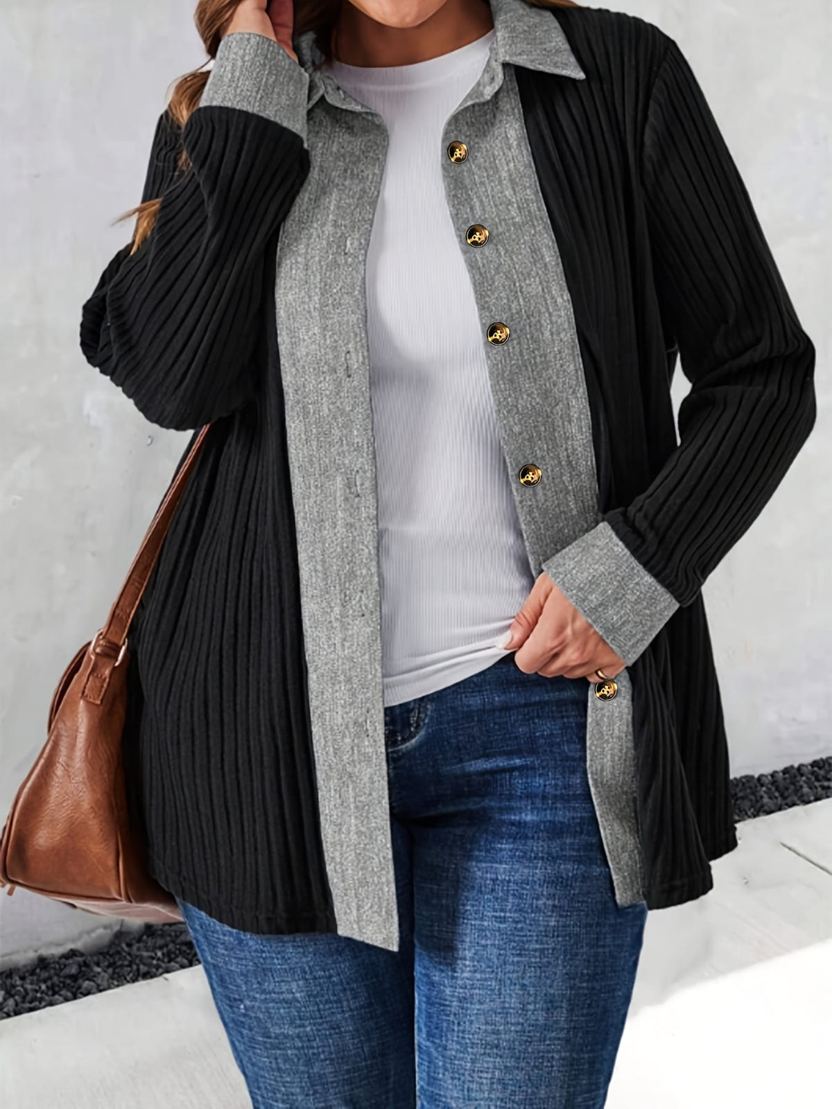 KissICON Elegant Curve V-Neck Cardigan