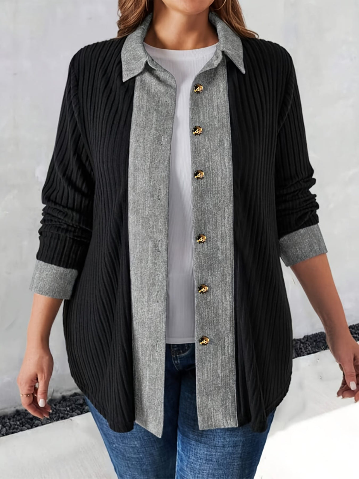 KissICON Elegant Curve V-Neck Cardigan