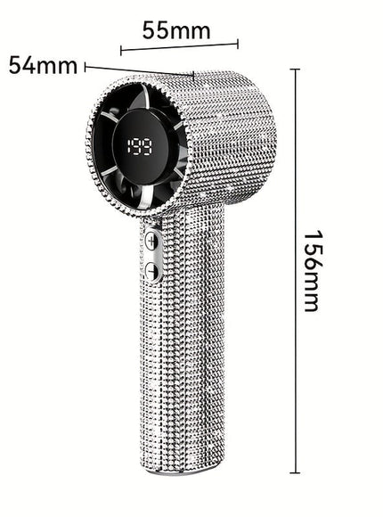 jkthpu-45 Elegant Diamond Mini Fan Portable USB Rechargeable Power