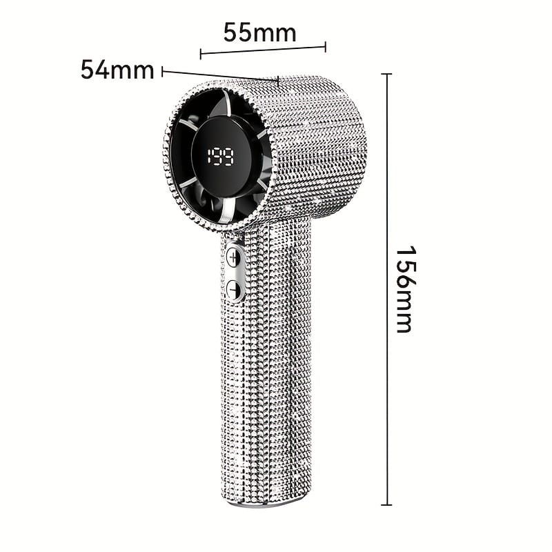 jkthpu-45 Elegant Diamond Mini Fan Portable USB Rechargeable Power
