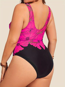 KissICON Elegant Floral Curve Slimming Onepiece Swimsuit