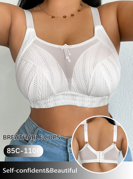 KissICON Elegant Floral Mesh Bralette Backless Bra